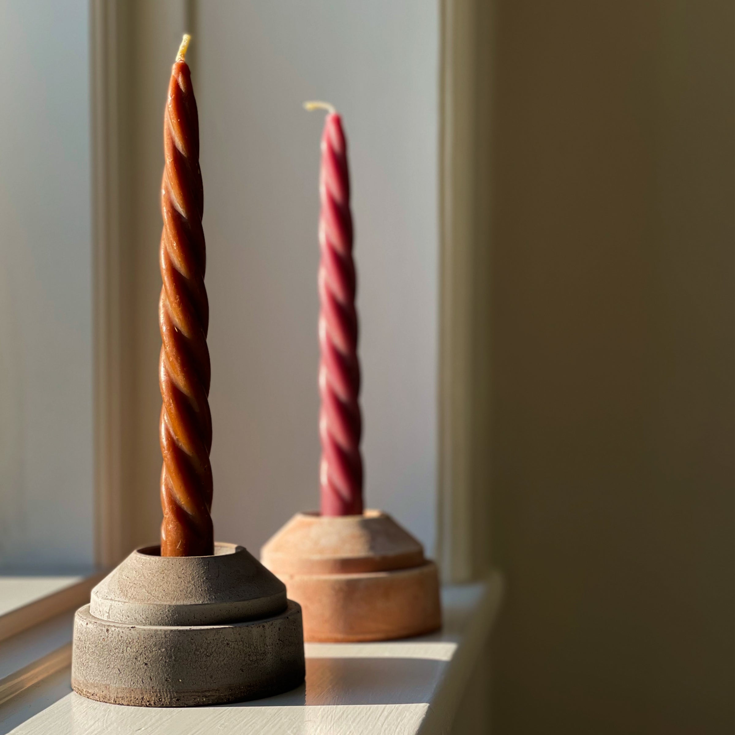 Hoff Candleholder, Raw Grey